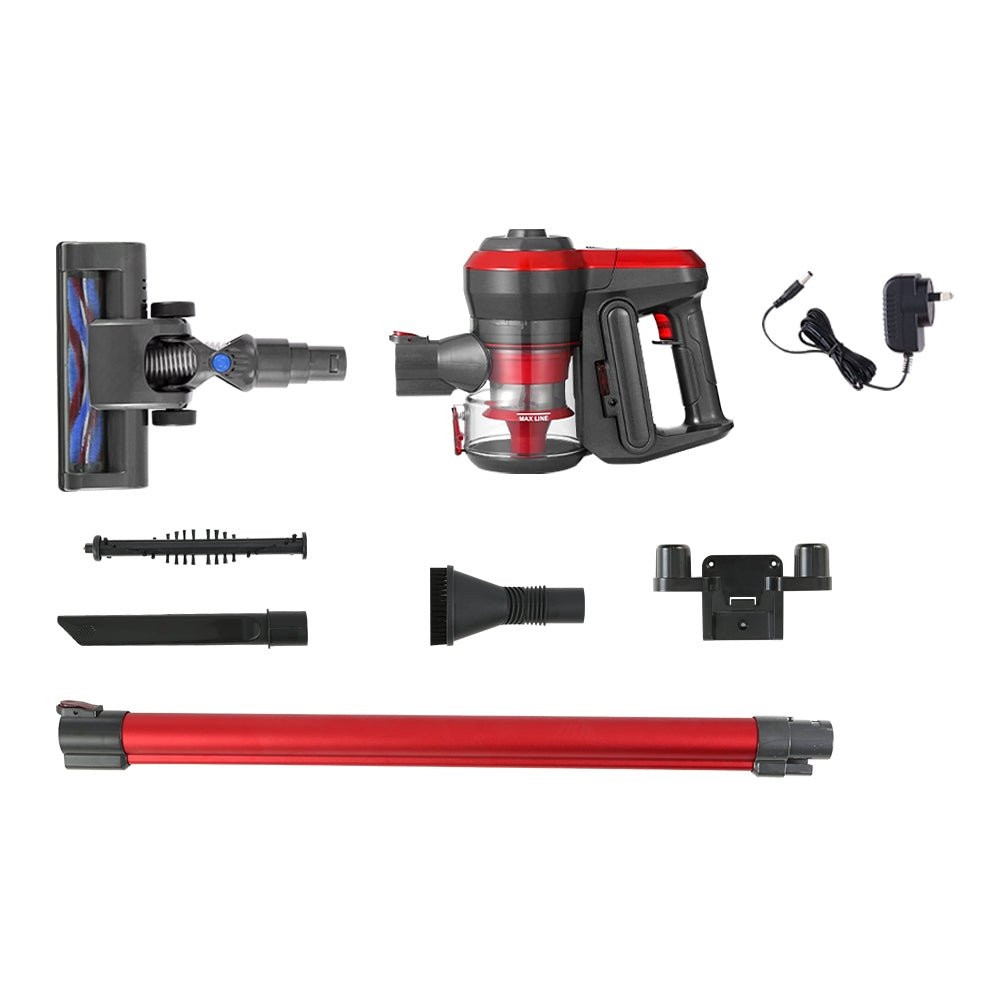 Devanti 250W Cordless Stick Vacuum Cleaner Brushless Red