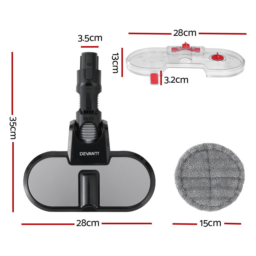 Devanti Electric Mop Head Stick Vacuum Cleaner Attachment Black