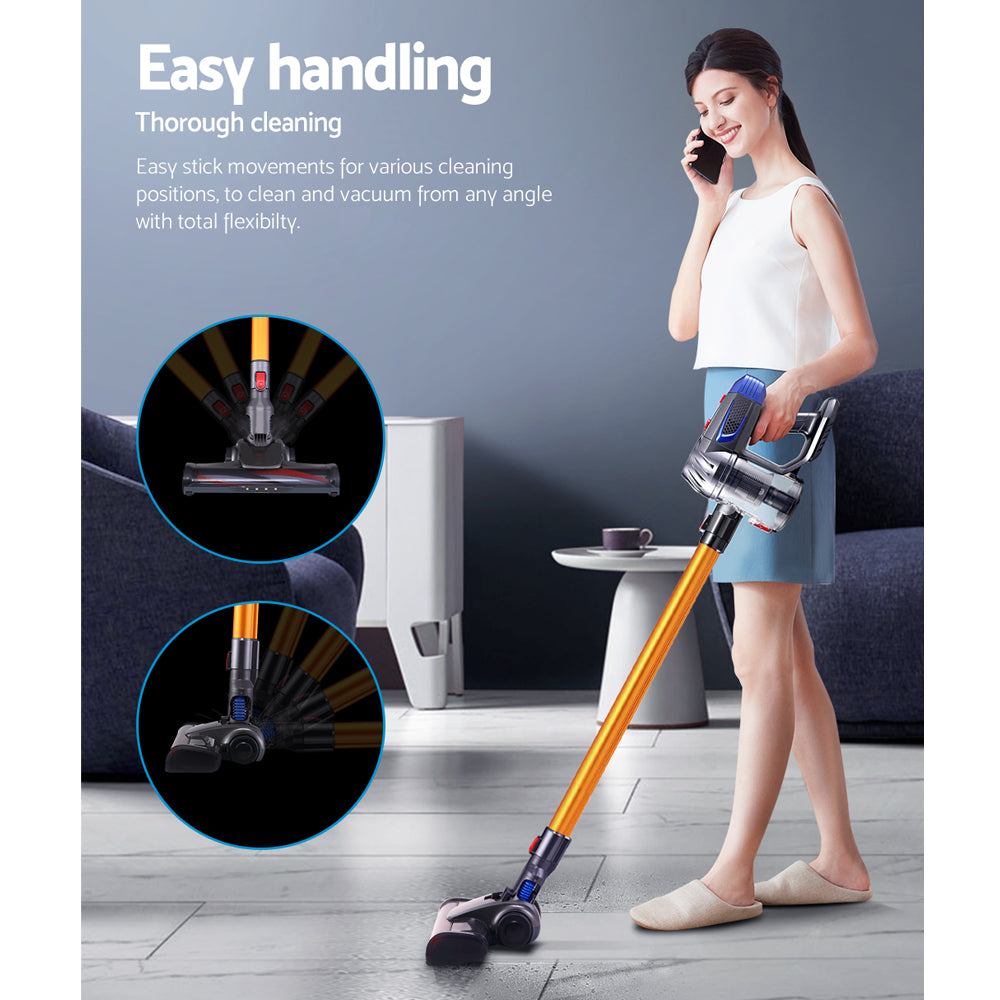 Devanti 150W Cordless Stick Vacuum Cleaner Bagless Gold