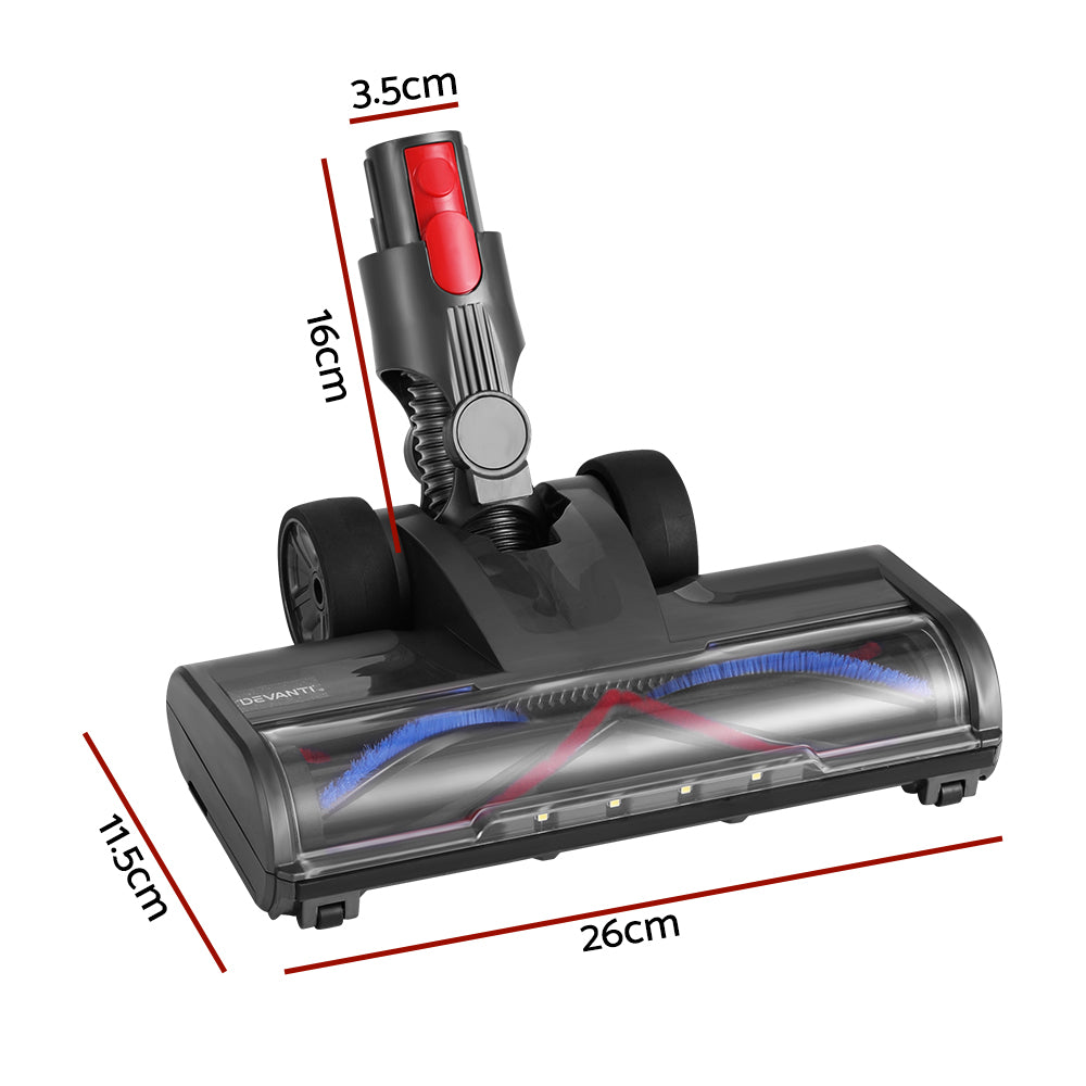 Devanti Grey Roller Brush Vacuum Head for Dyson V7-V15 LED