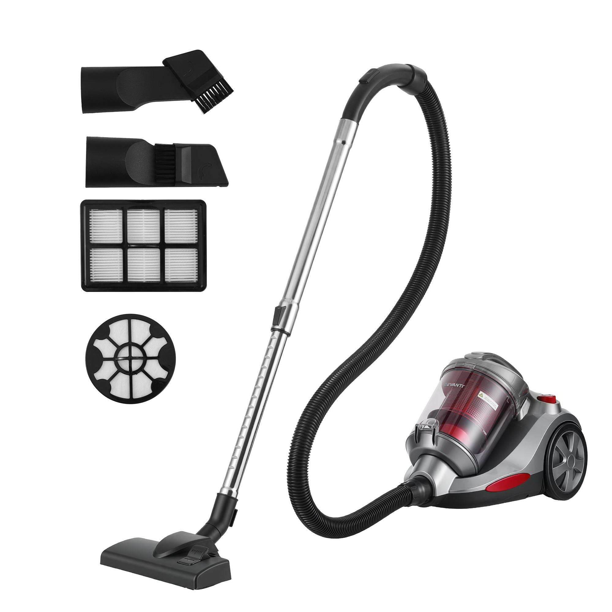 Devanti Vacuum Cleaner Bagless Canister 2000W 25kPa Powerful Suction 4L