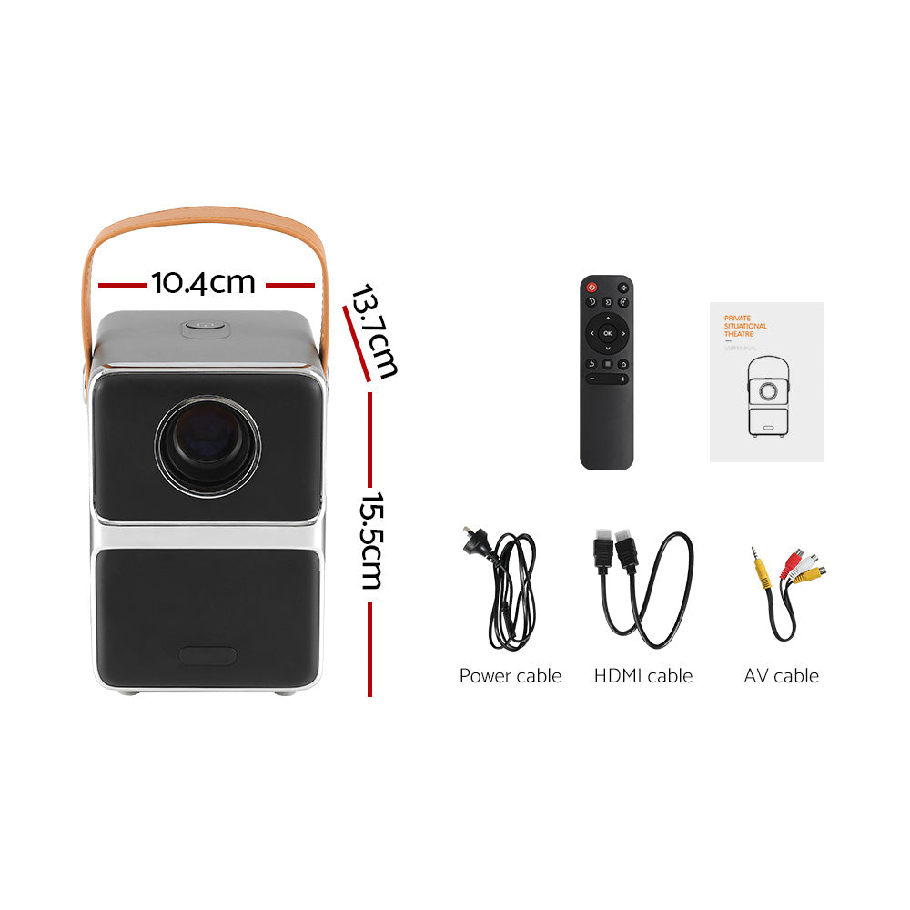 Devanti 4K Mini Projector Wi-Fi Home Theatre HDMI 1080P
