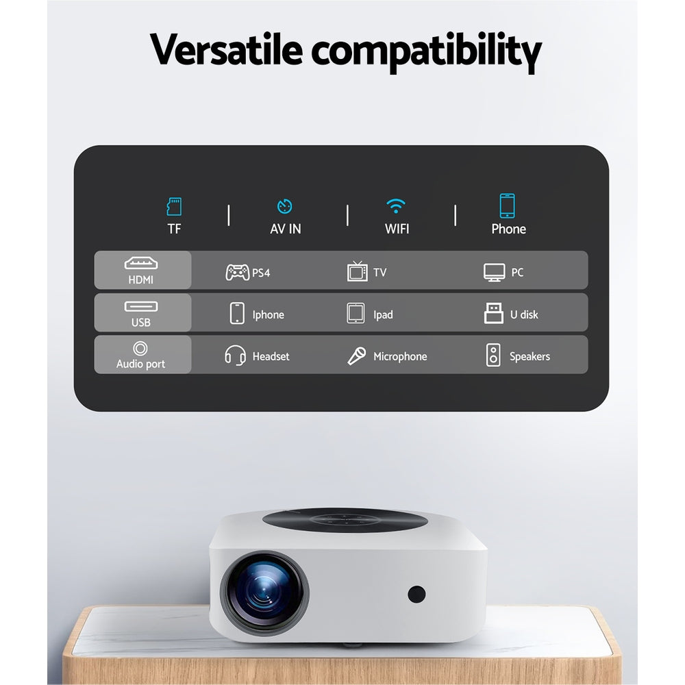 Devanti 1080P Home Theatre Projector Bluetooth WiFi HDMI Touch Screen