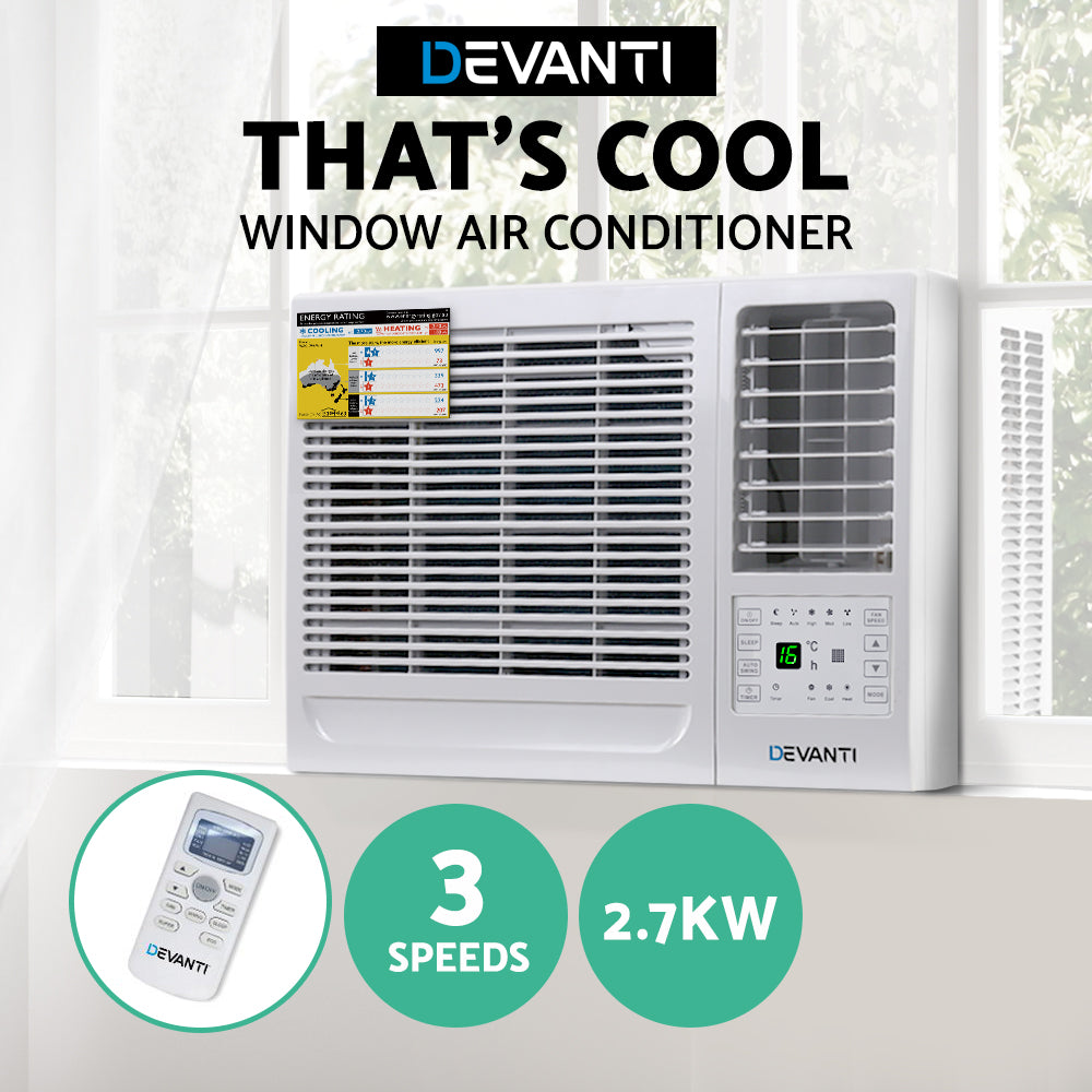 Devanti 2.7kW Window Air Conditioner White