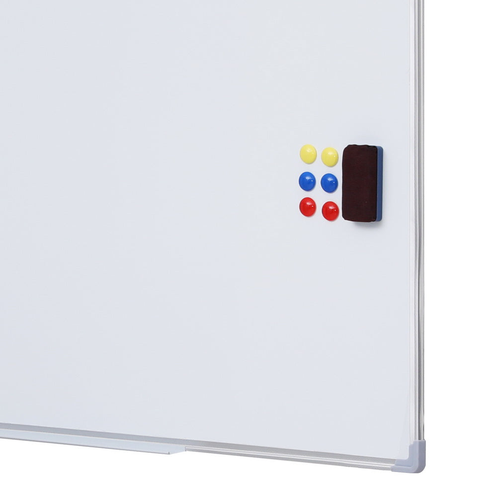 Magnetic Whiteboard 90x120cm Erase Board with Marker Tray for Home Office School
