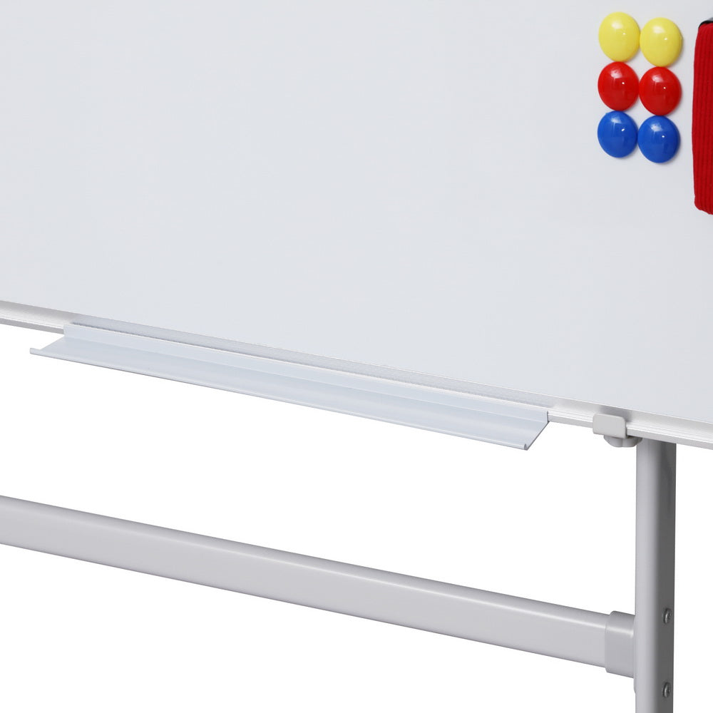 90x120cm Magnetic Whiteboard Double-Sided with Wheels