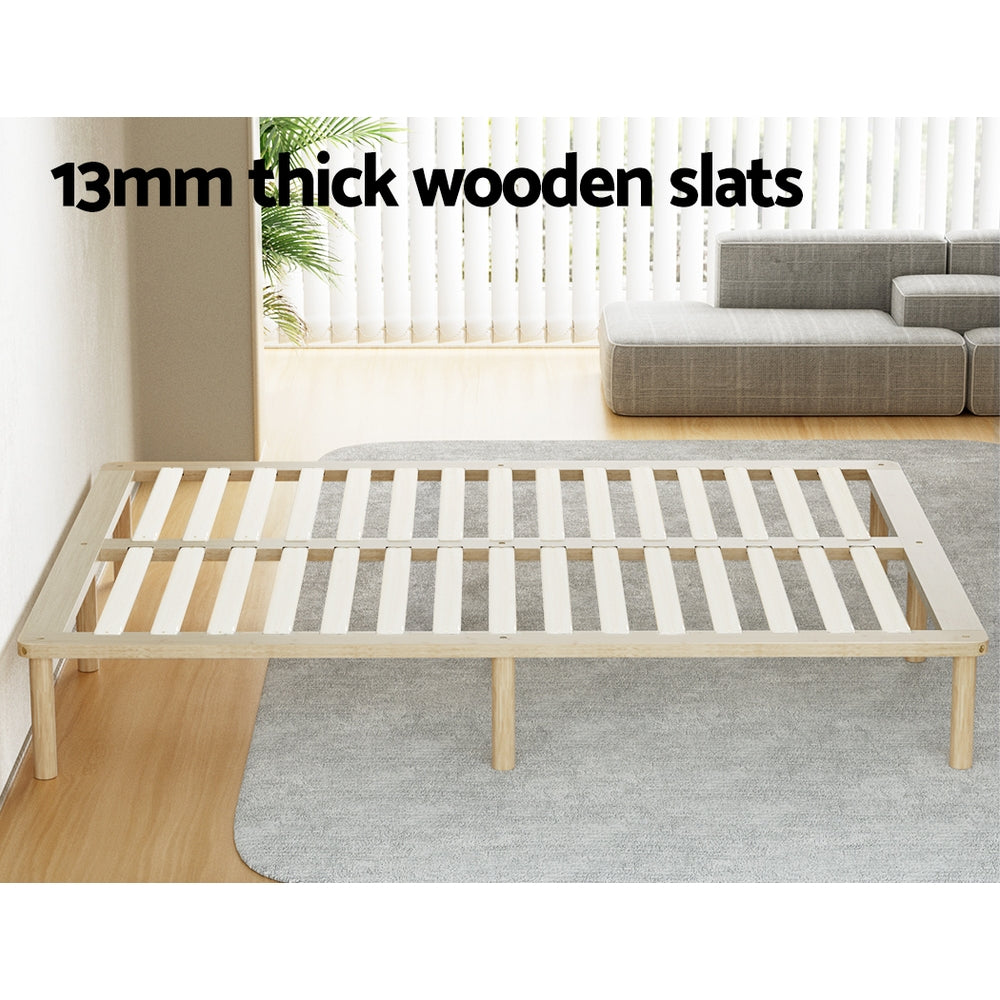 AMBA Double Bed Frame Wooden Base Pine Timber