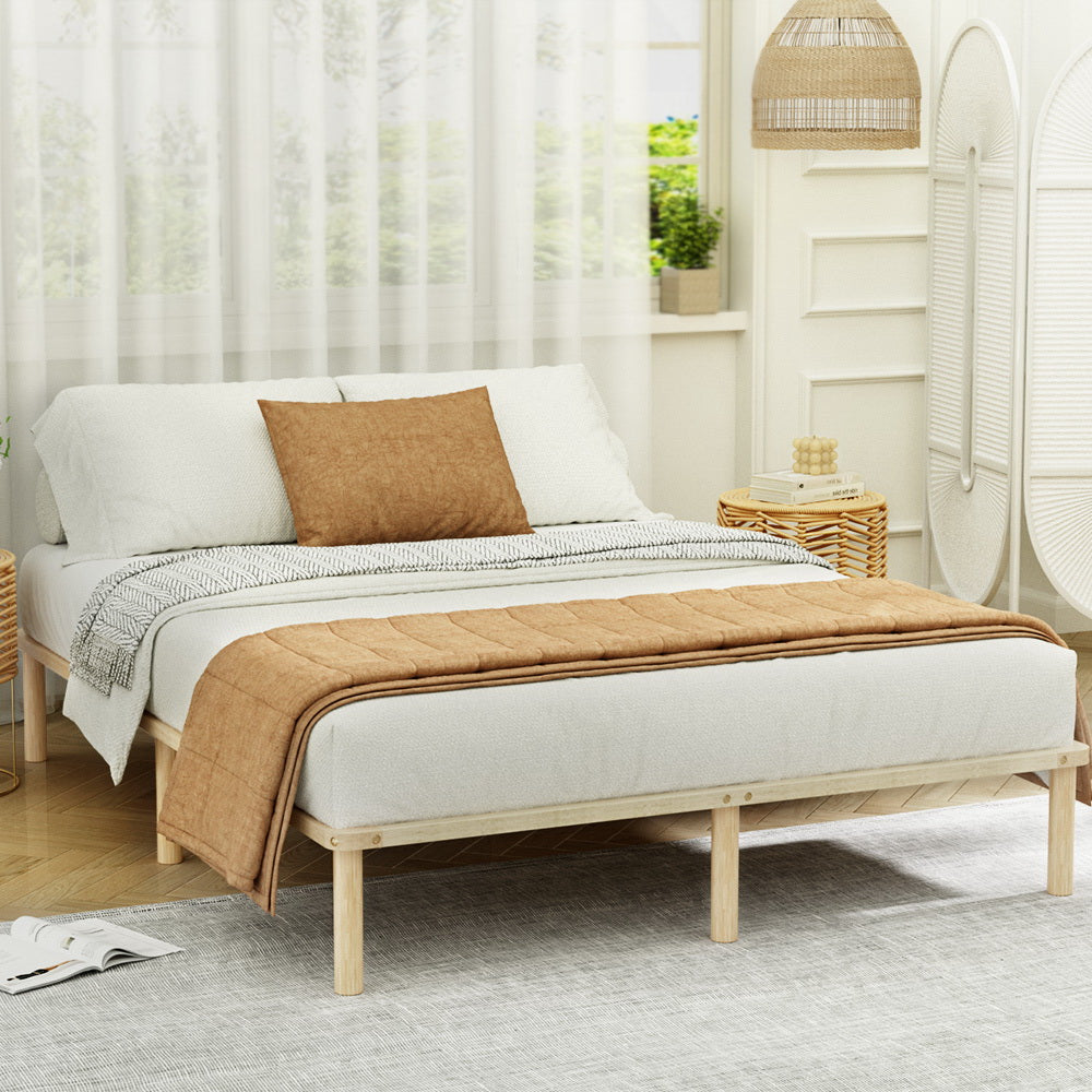 Amba Double Bed Frame Wooden Base Timber Pine