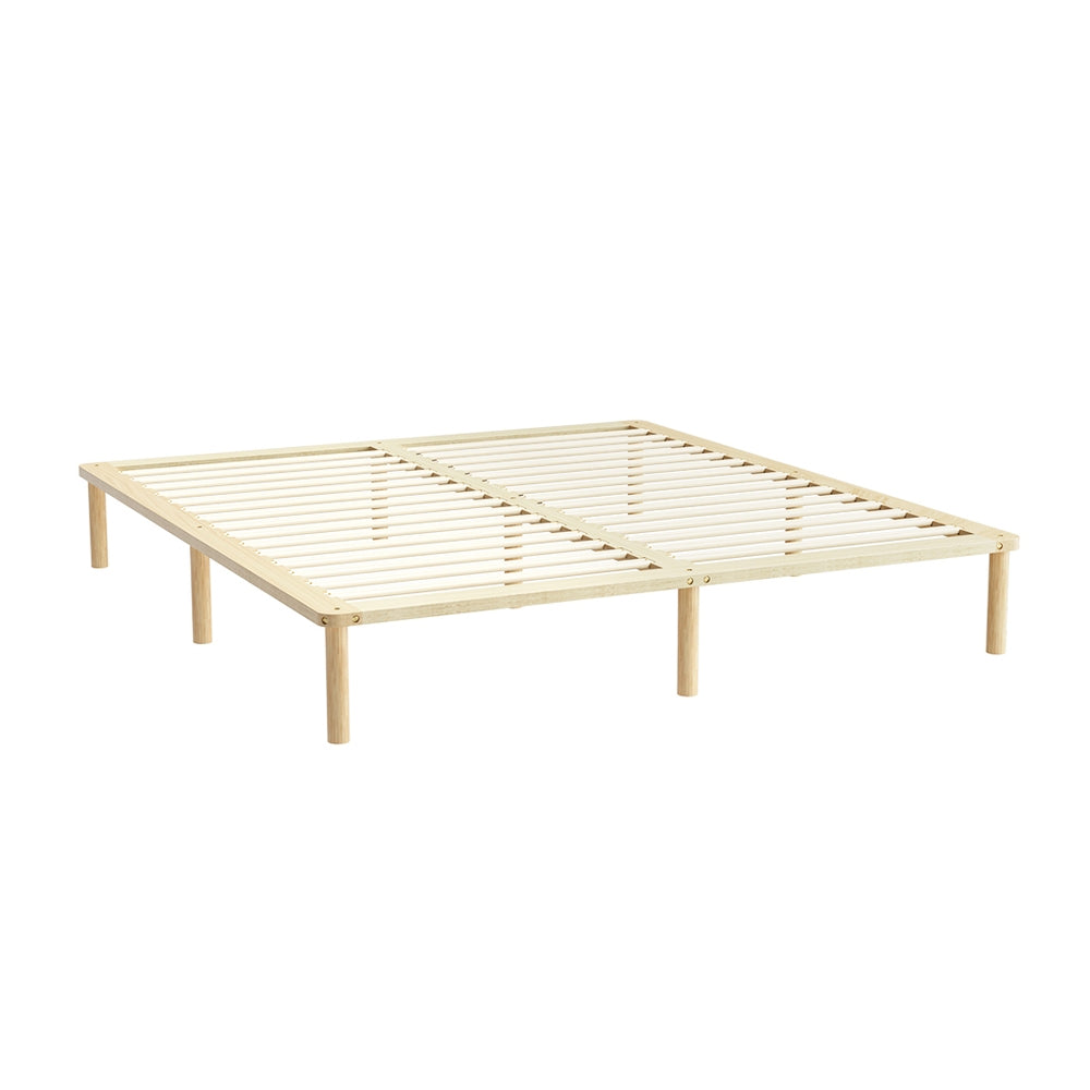 AMBA King Bed Frame Wooden Base Pine Timber