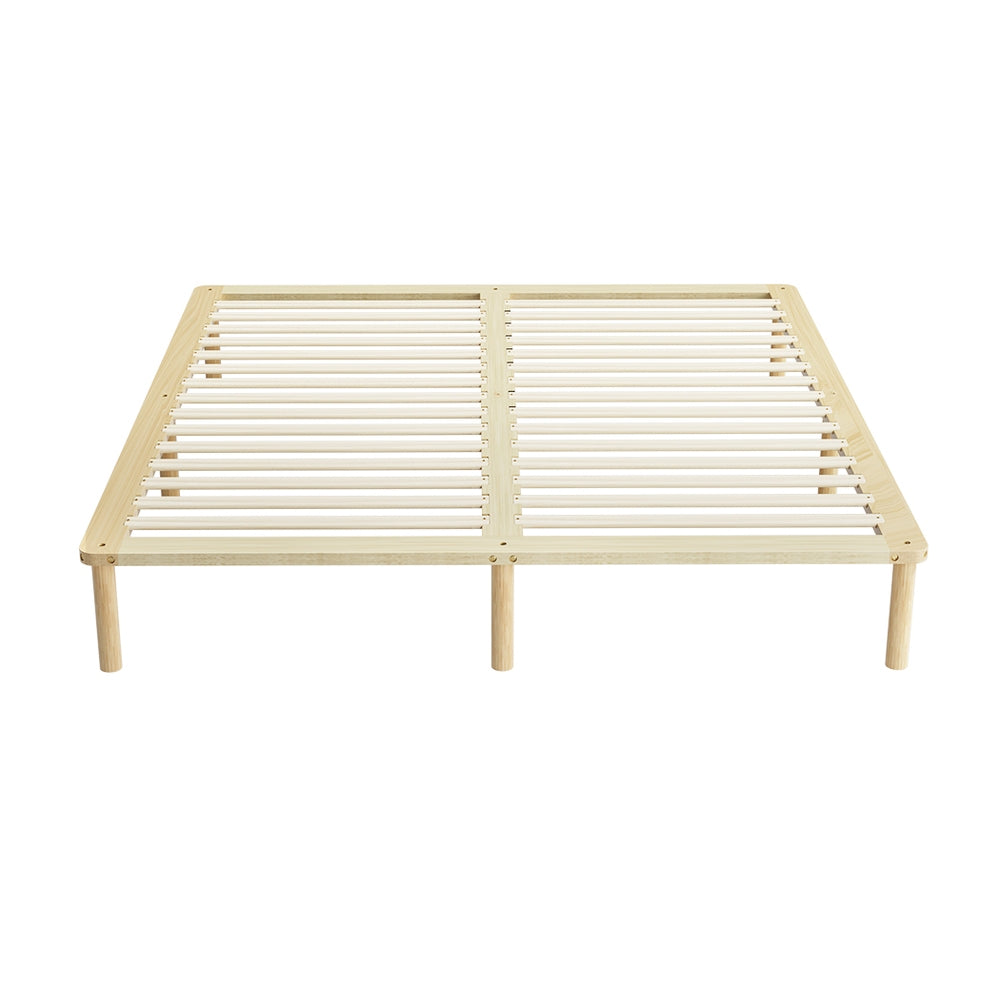 AMBA King Bed Frame Wooden Base Pine Timber