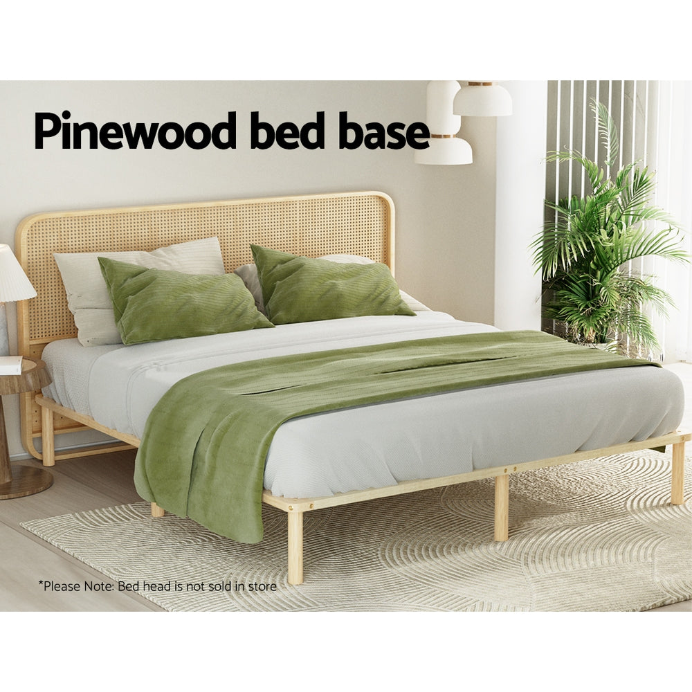 AMBA King Bed Frame Wooden Base Pine Timber