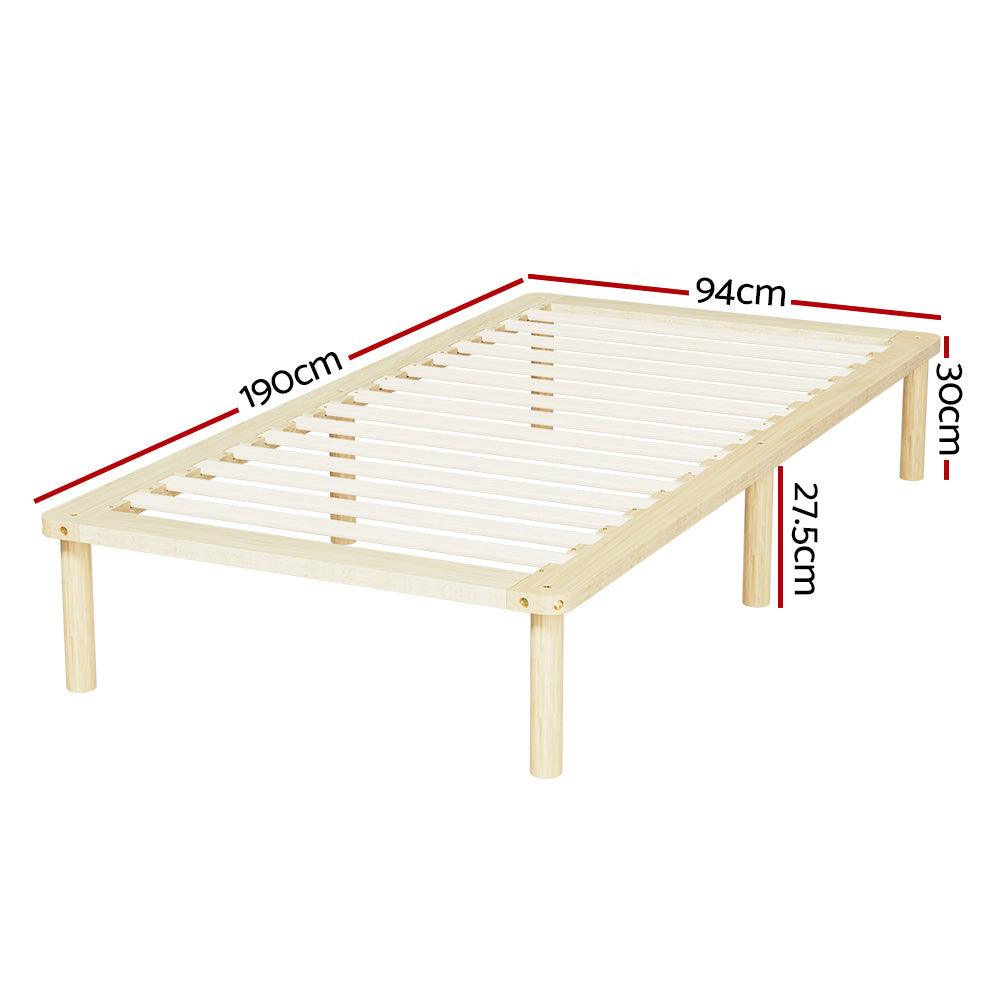 AMBA Single Bed Frame Wooden Base Pine
