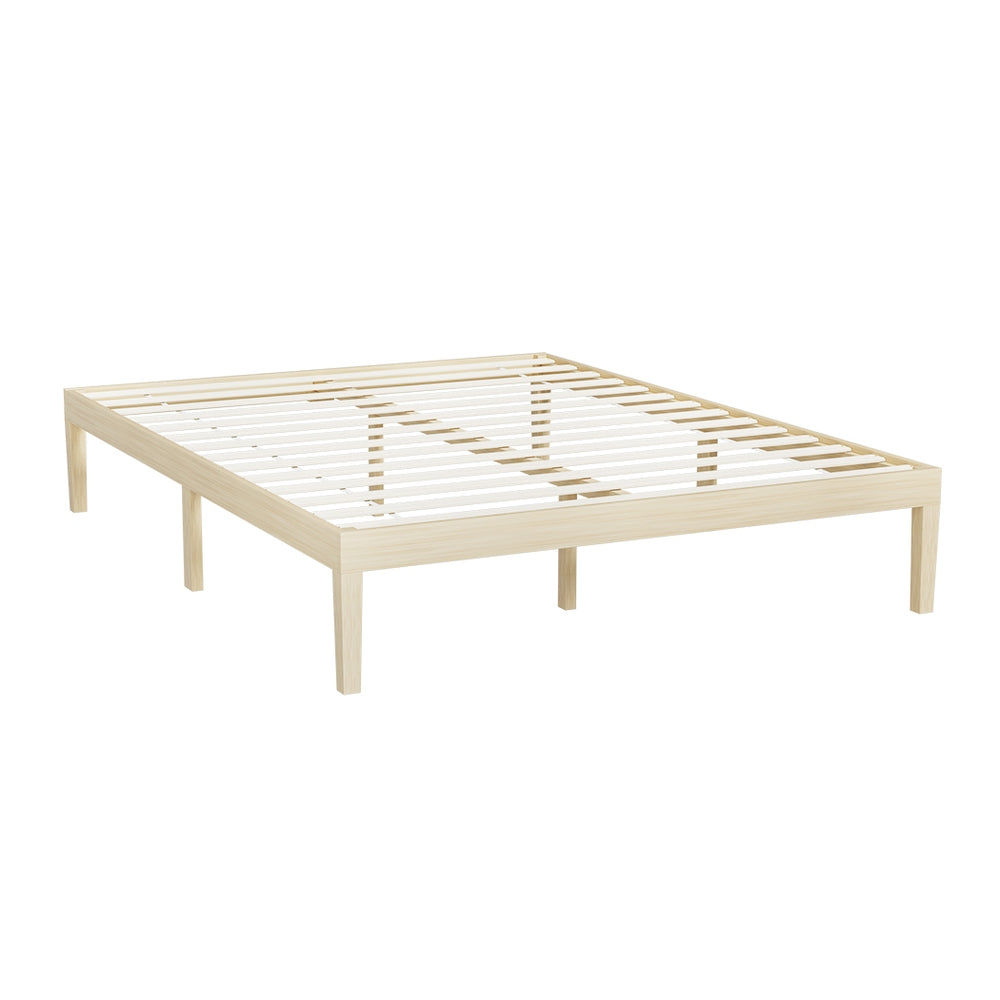 Bruno Double Bed Frame Wooden Pine Platform
