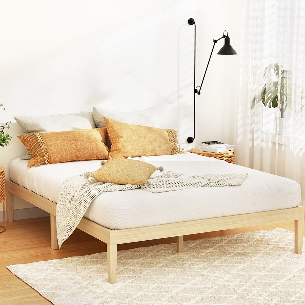 Bruno Queen Bed Frame Wooden Base Pine