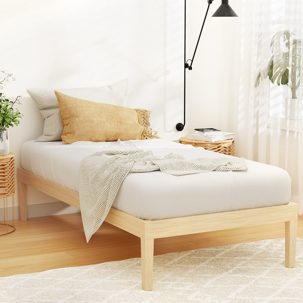 Bruno Single Wooden Bed Frame Pine Timber