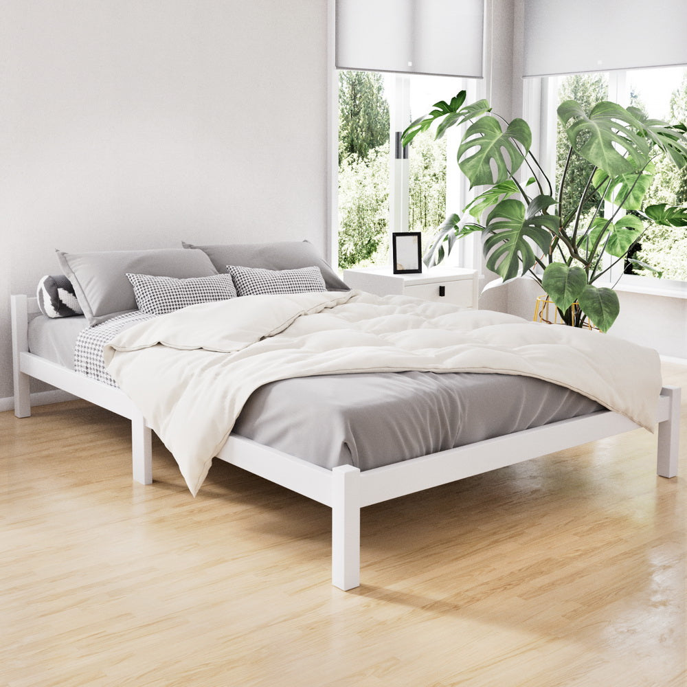 LEXI Double Wooden Bed Frame White