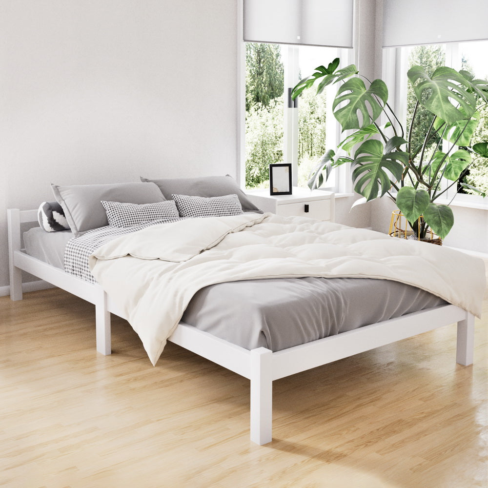 LEXI King Single Bed Frame Wooden White