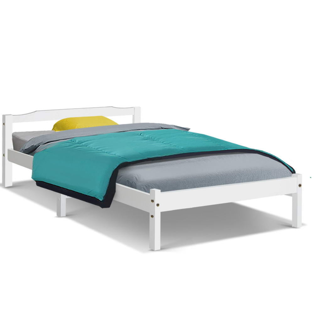 LEXI Single Wooden Bed Frame White