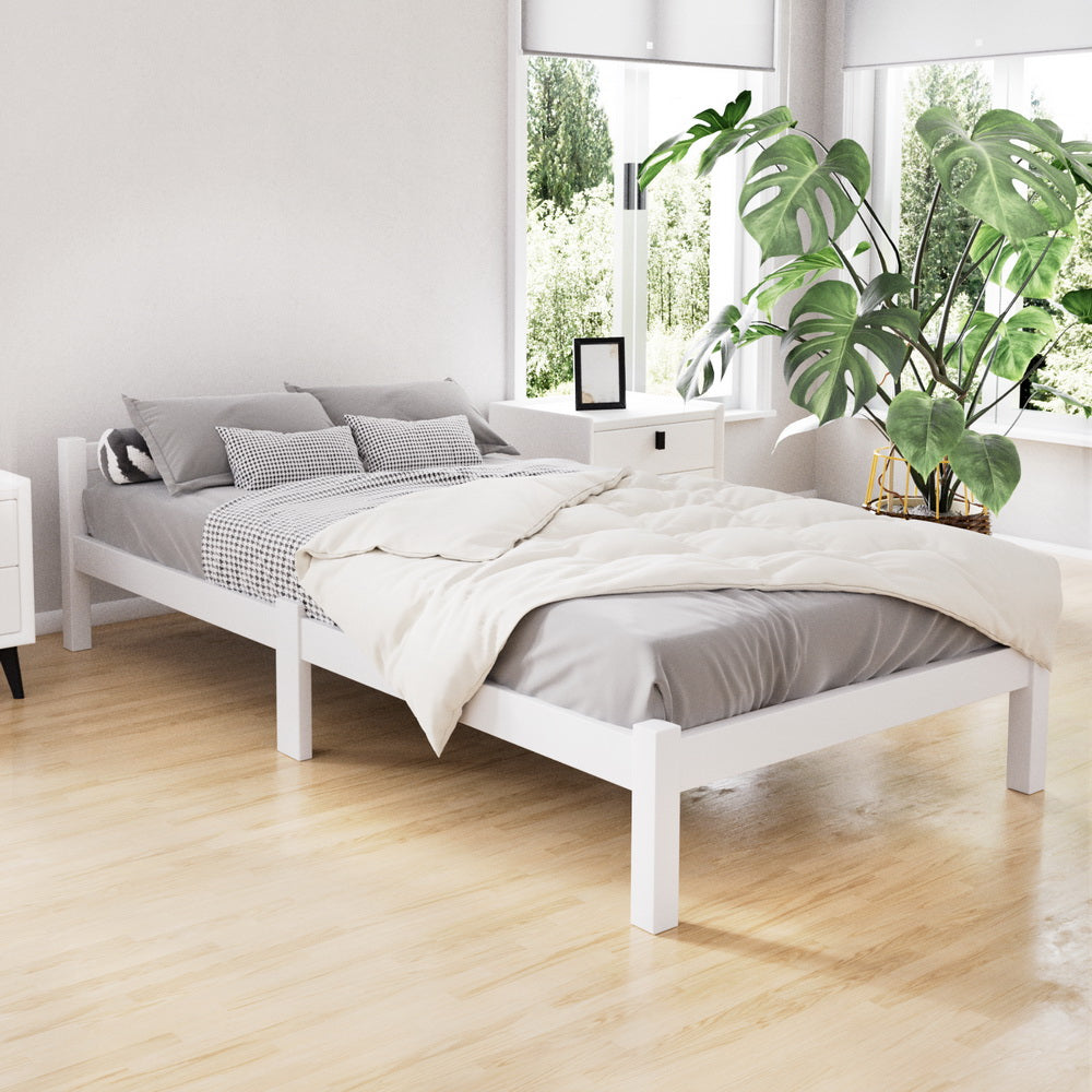 LEXI Single Wooden Bed Frame White