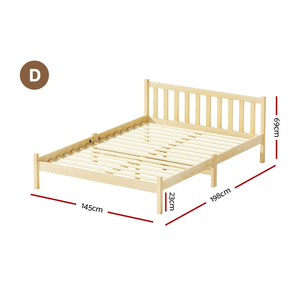 SOFIE Double Bed Frame Wooden Oak