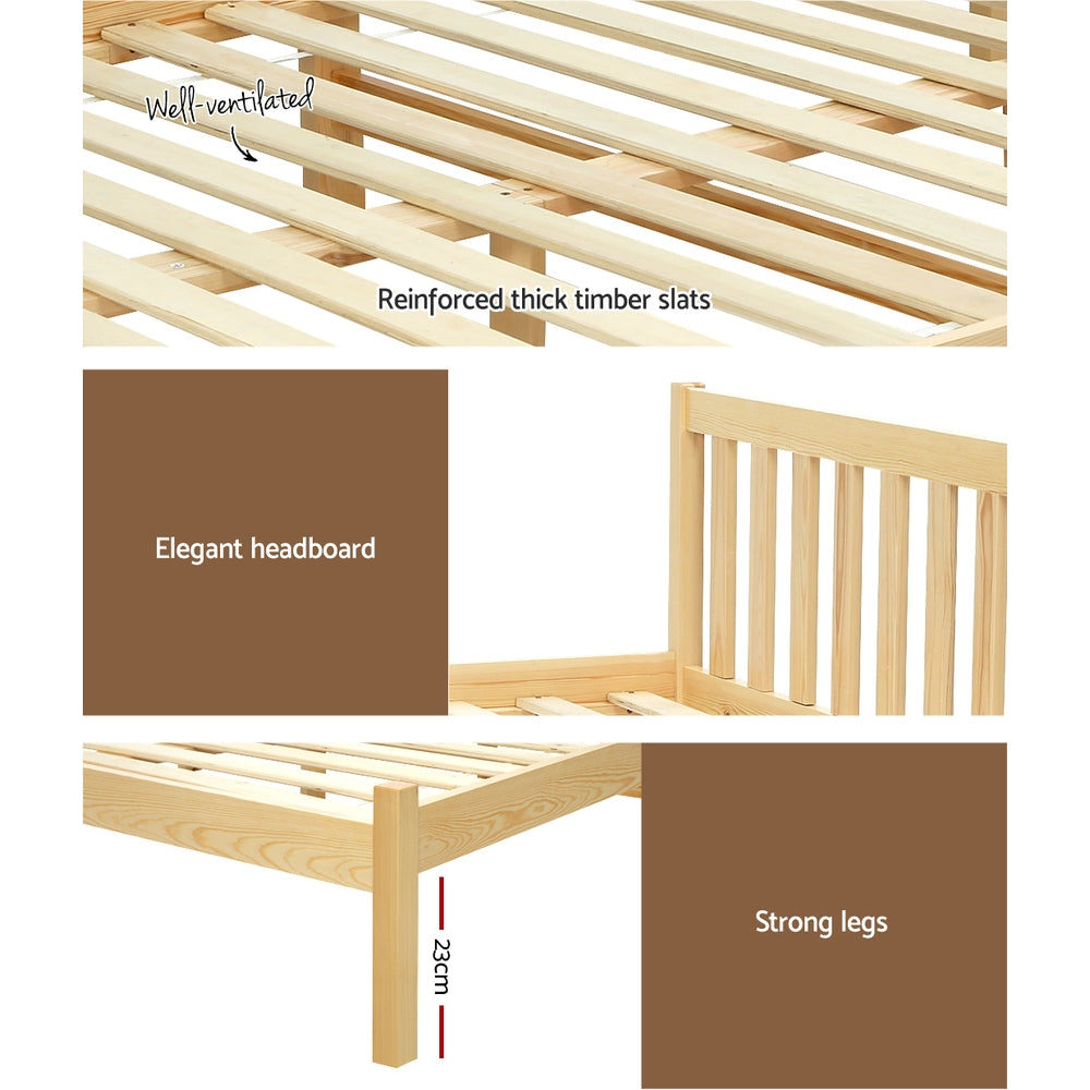 SOFIE Double Bed Frame Wooden Oak