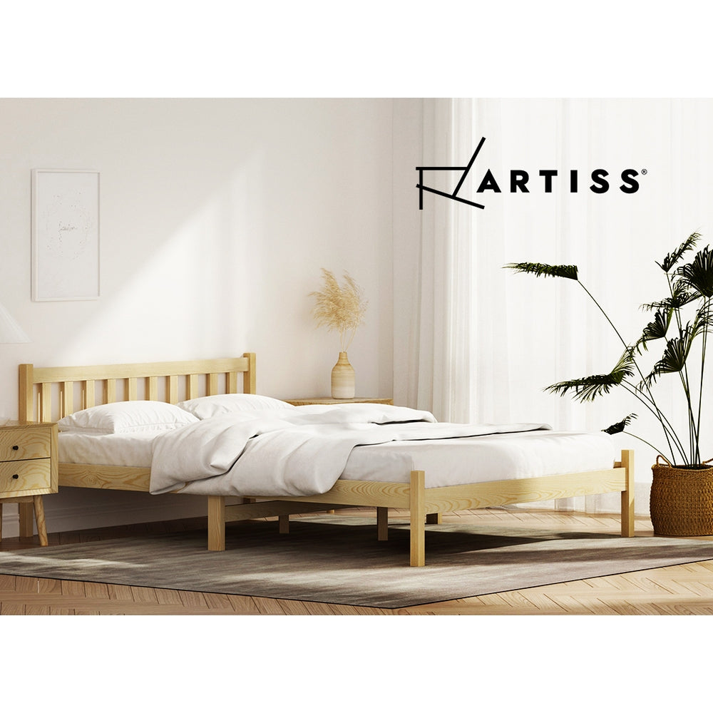 SOFIE Double Bed Frame Wooden Oak