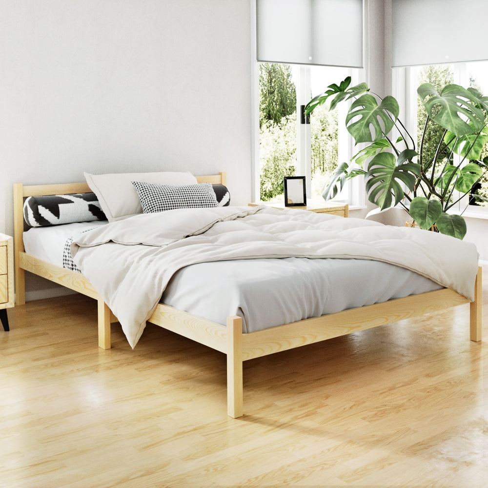 SOFIE Double Bed Frame Wooden Oak