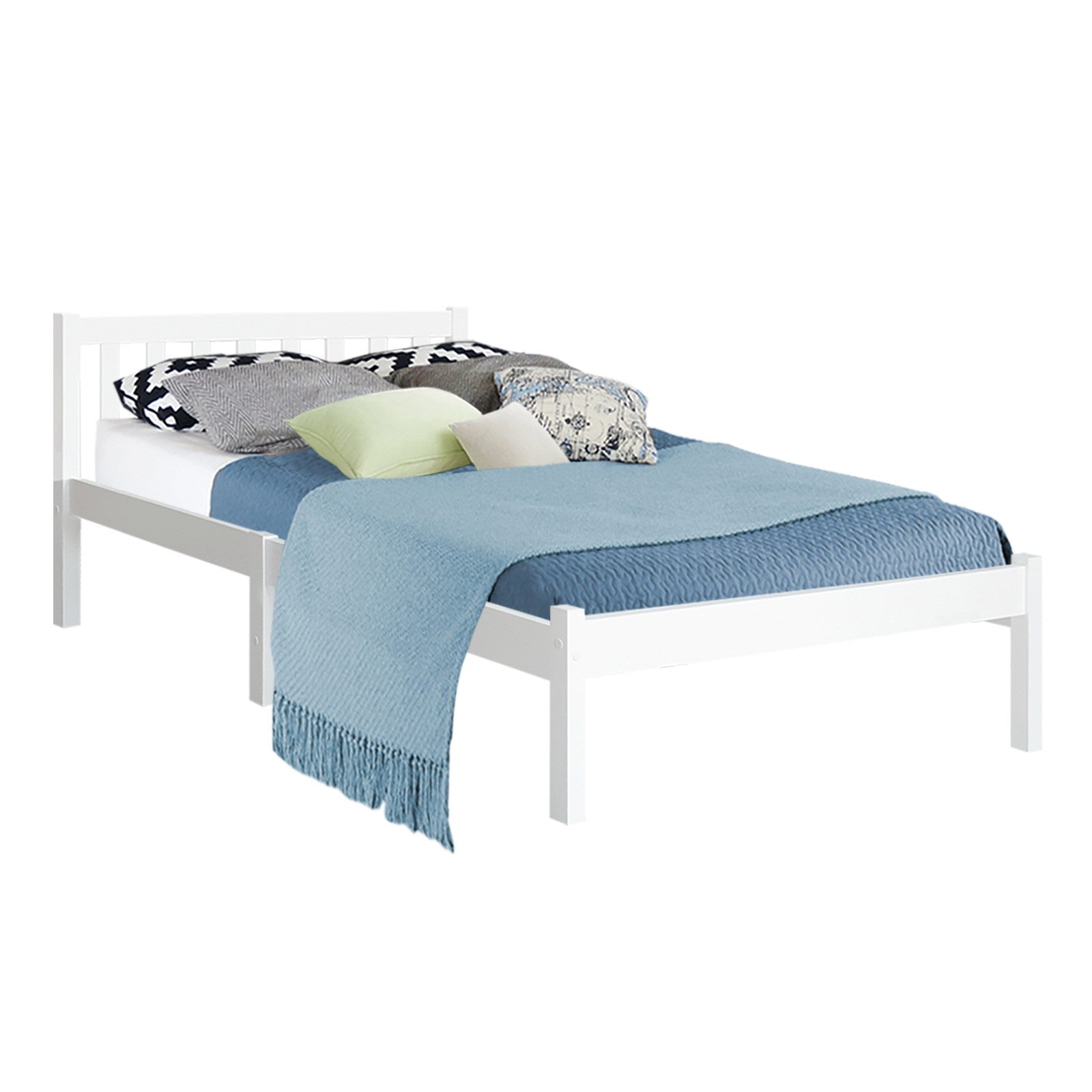 Sofie King Single Wooden Bed Frame White