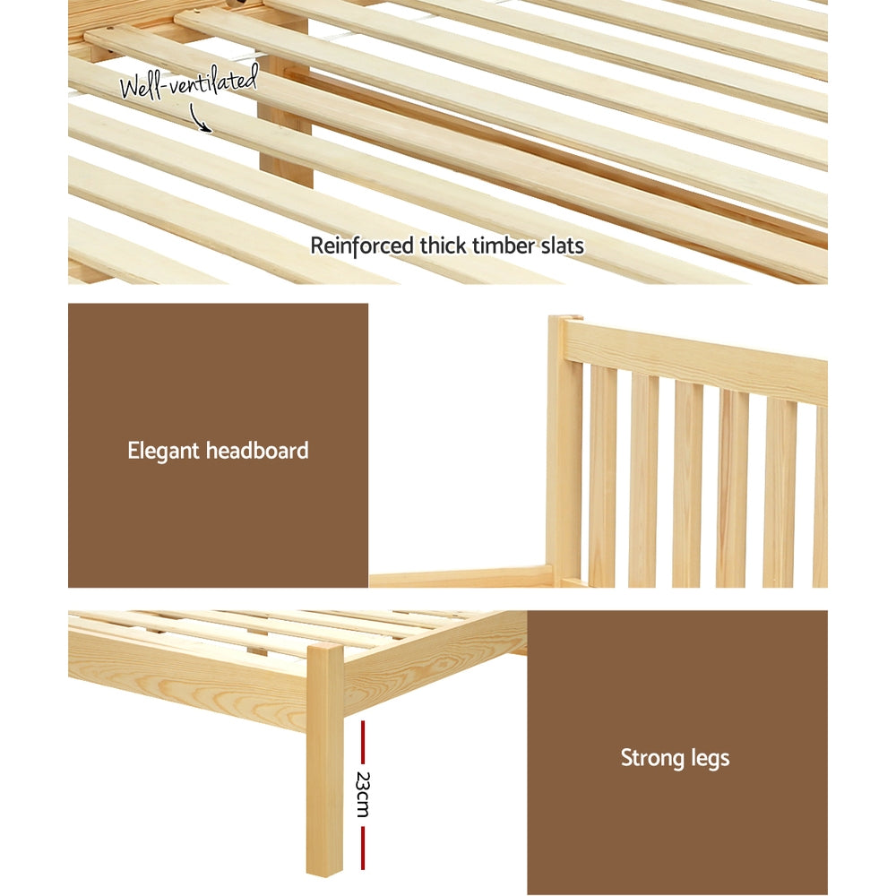 SOFIE Single Wooden Bed Frame Oak