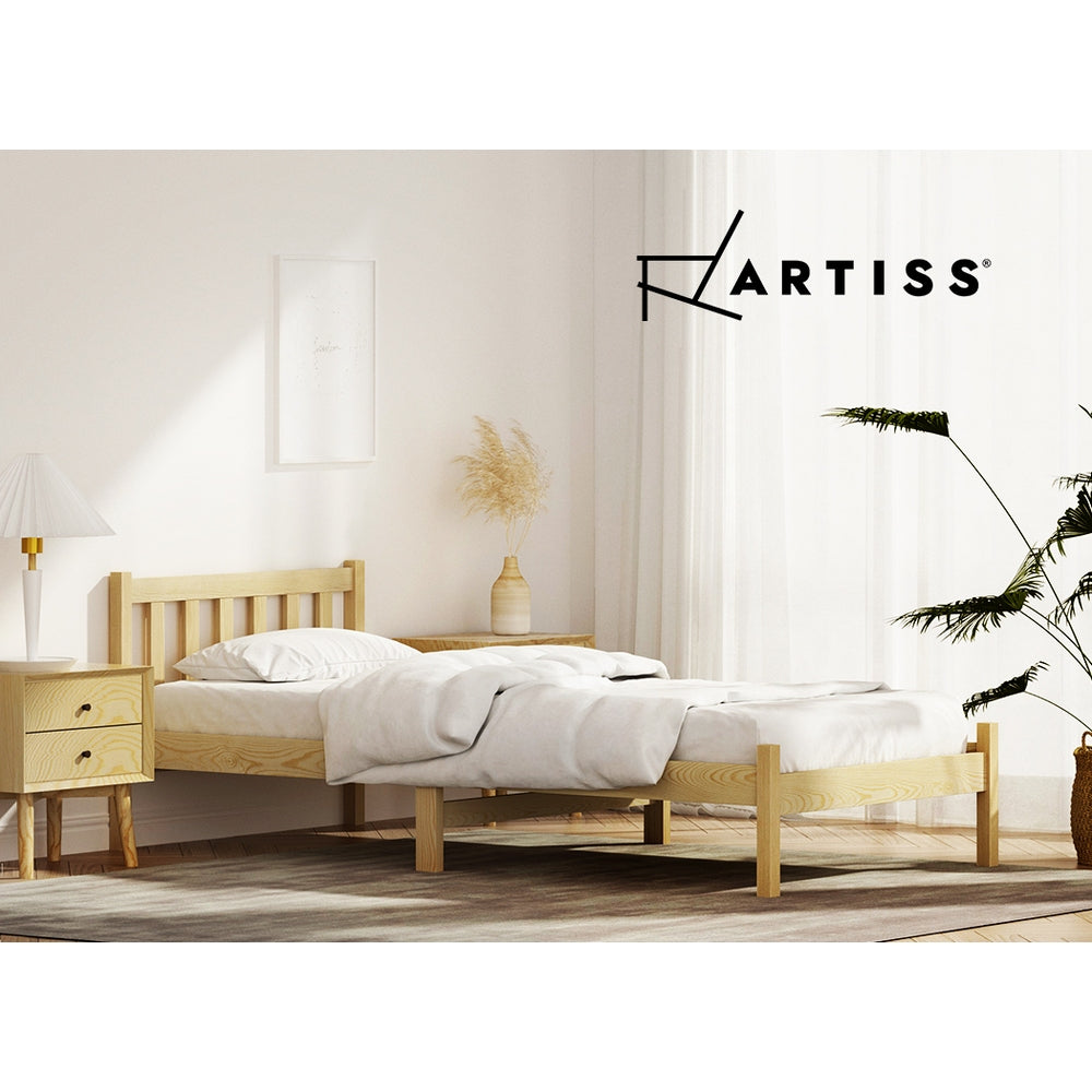 SOFIE Single Wooden Bed Frame Oak