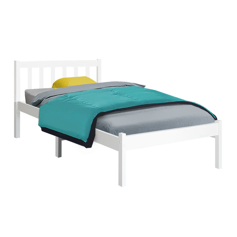 Sofie Single Wooden Bed Frame White