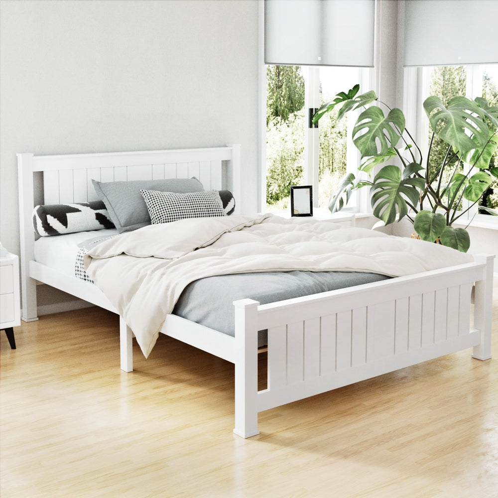 RIO Double Wooden Bed Frame White