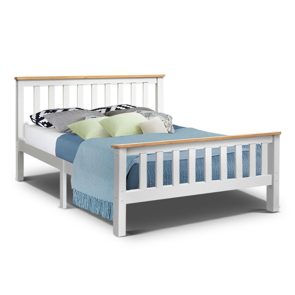 PONY Double Wooden Bed Frame White