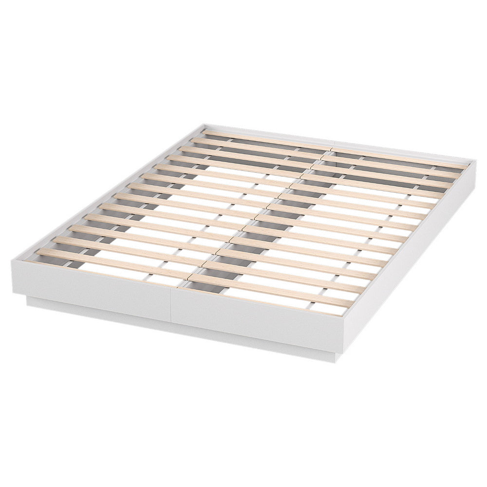 Dayglow Queen Bed Frame with LED Lights Wooden Platform Base