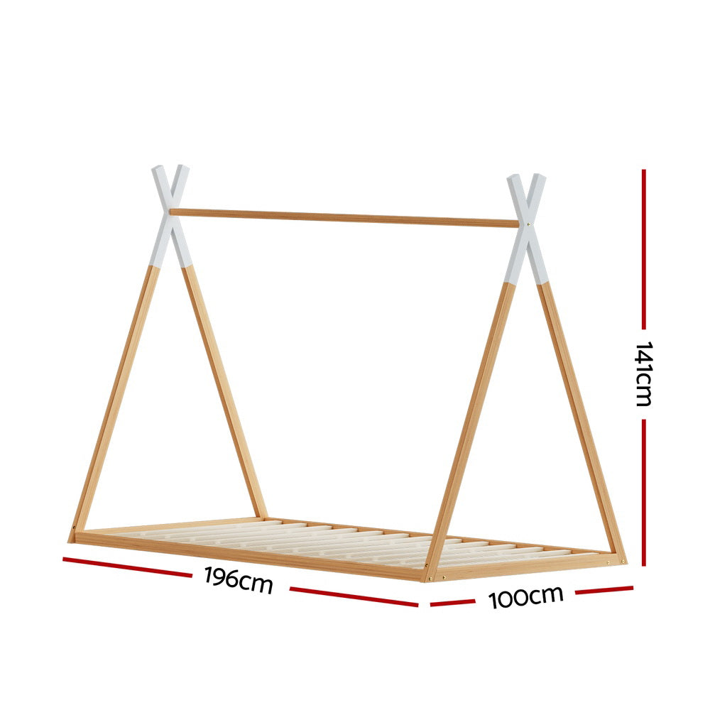 ENID Single Kids House Bed Frame Oak