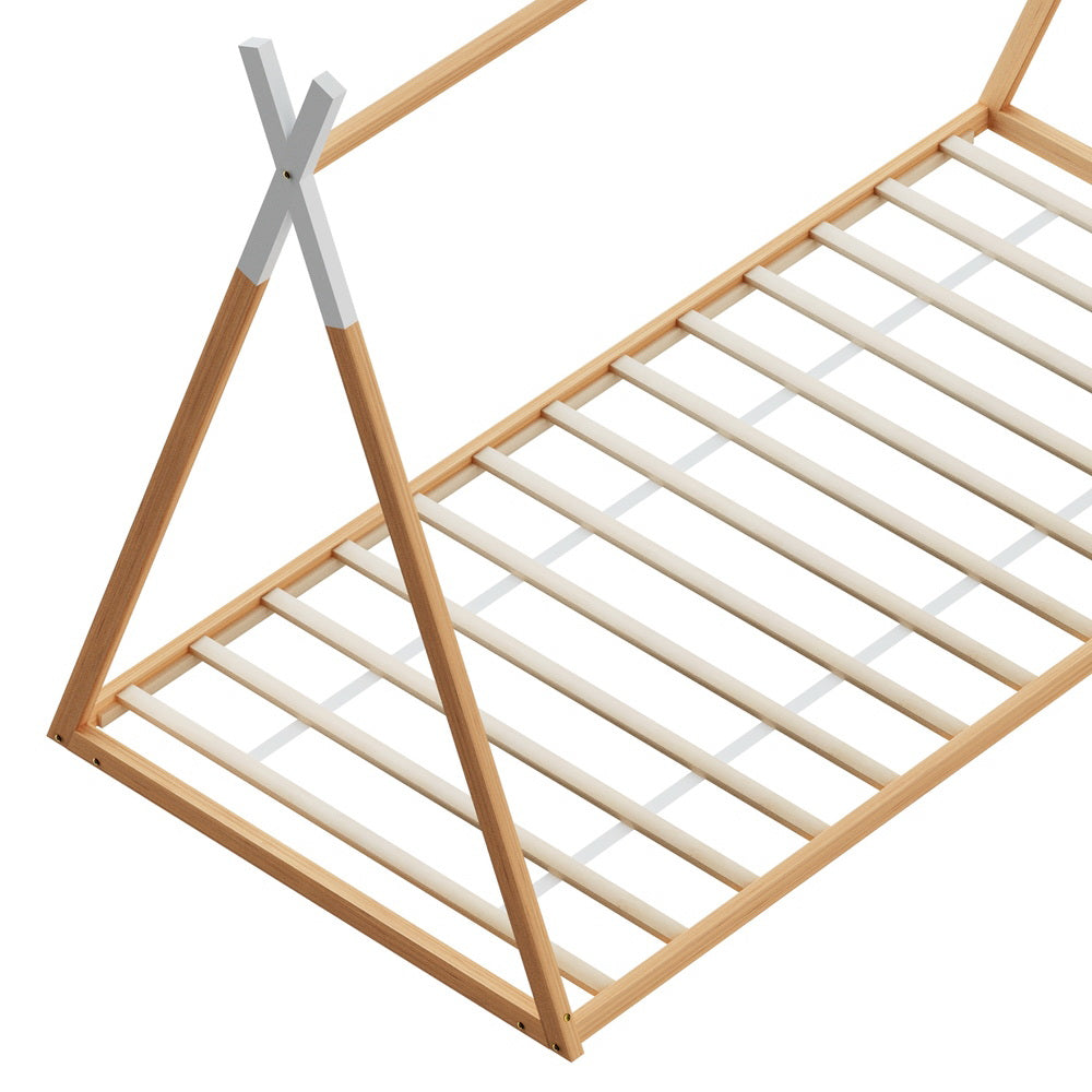 ENID Single Kids House Bed Frame Oak