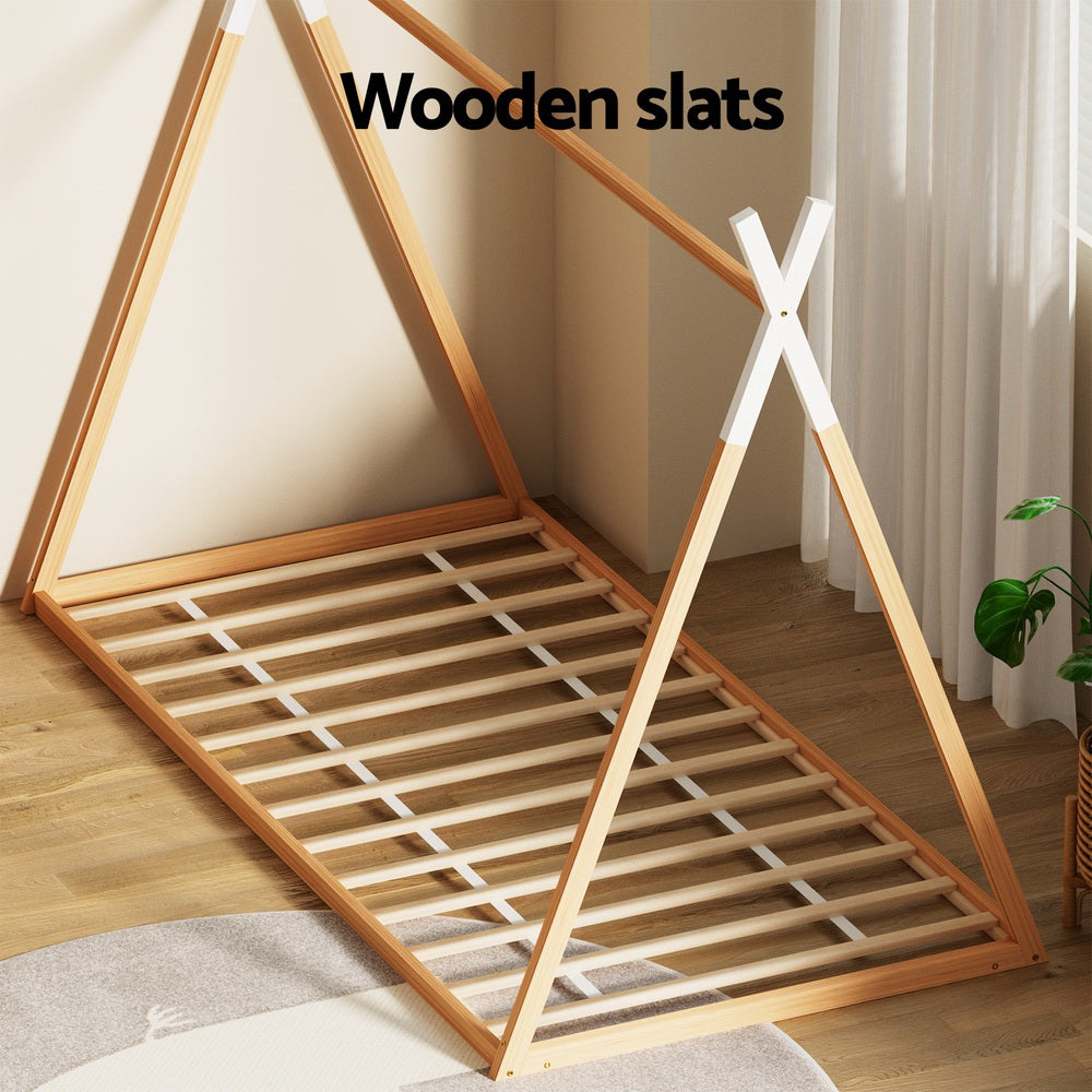 ENID Single Kids House Bed Frame Oak