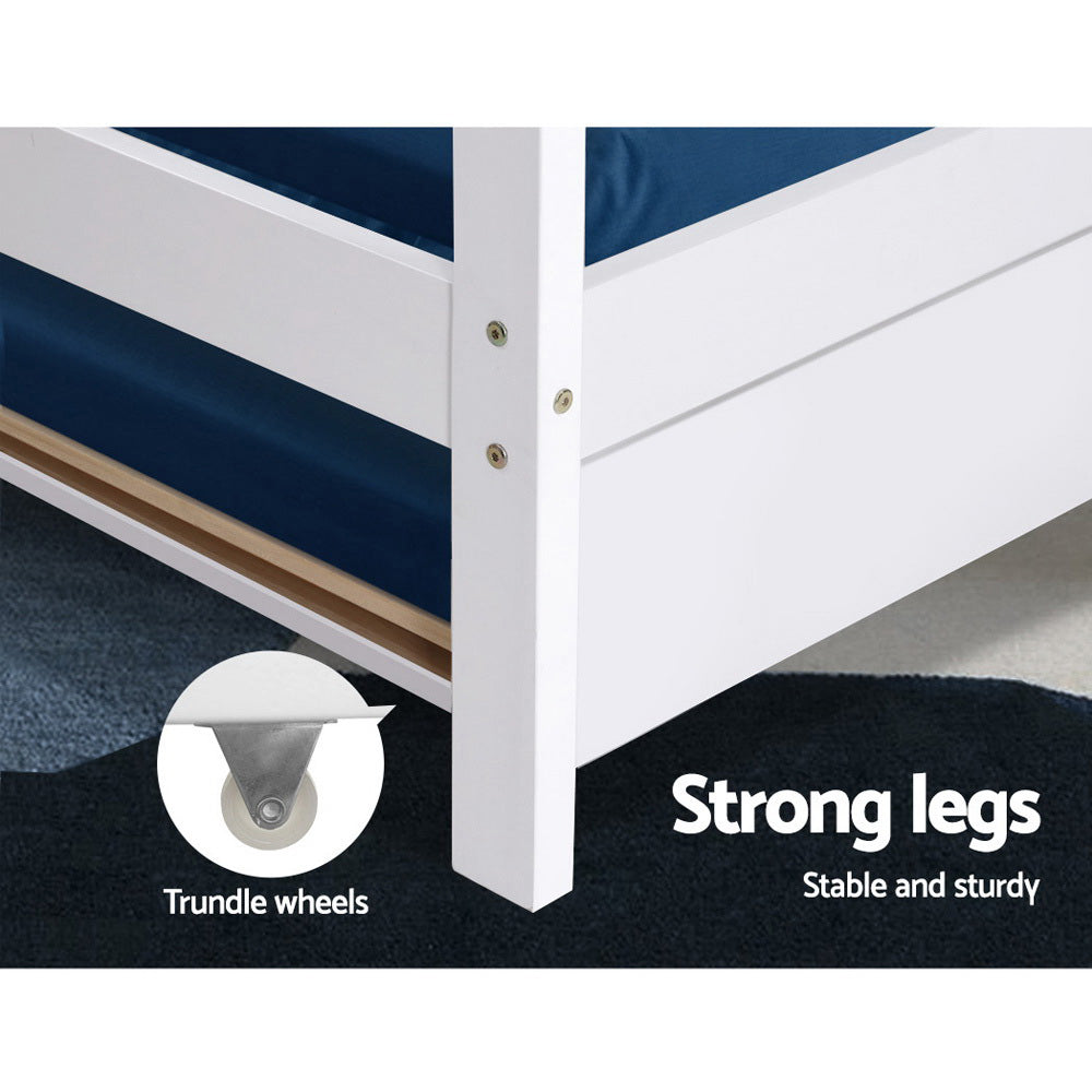 HOLY Kids House Frame Trundle Daybed White