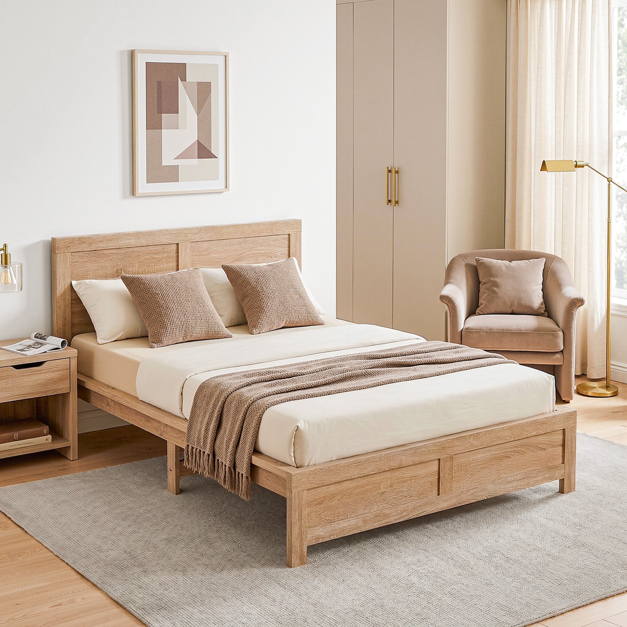 Artiss King Single Bed Frame Wooden Bed Base