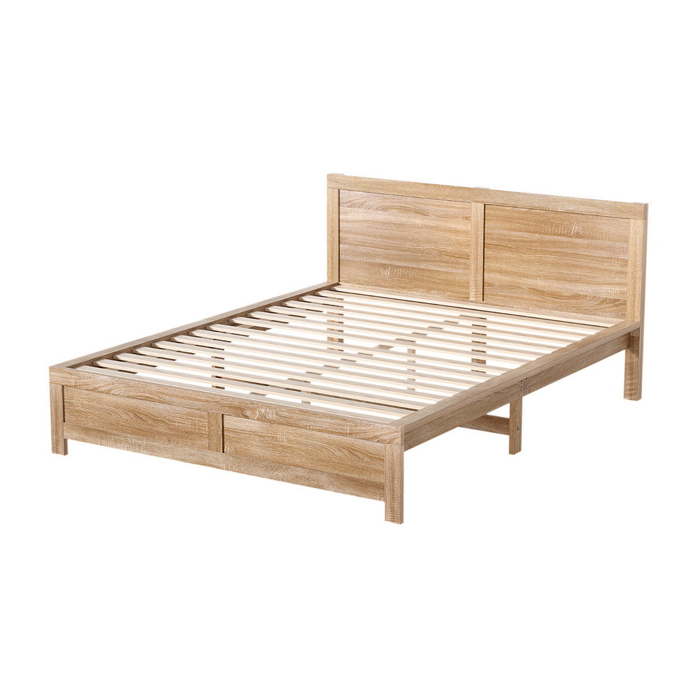 Oatmeal Queen Bed Frame Wooden Acacia