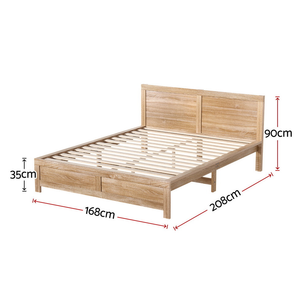 Oatmeal Queen Bed Frame Wooden Acacia