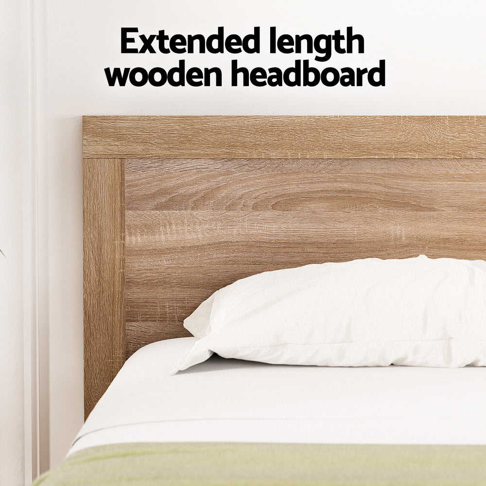 Oatmeal Queen Bed Frame Wooden Acacia