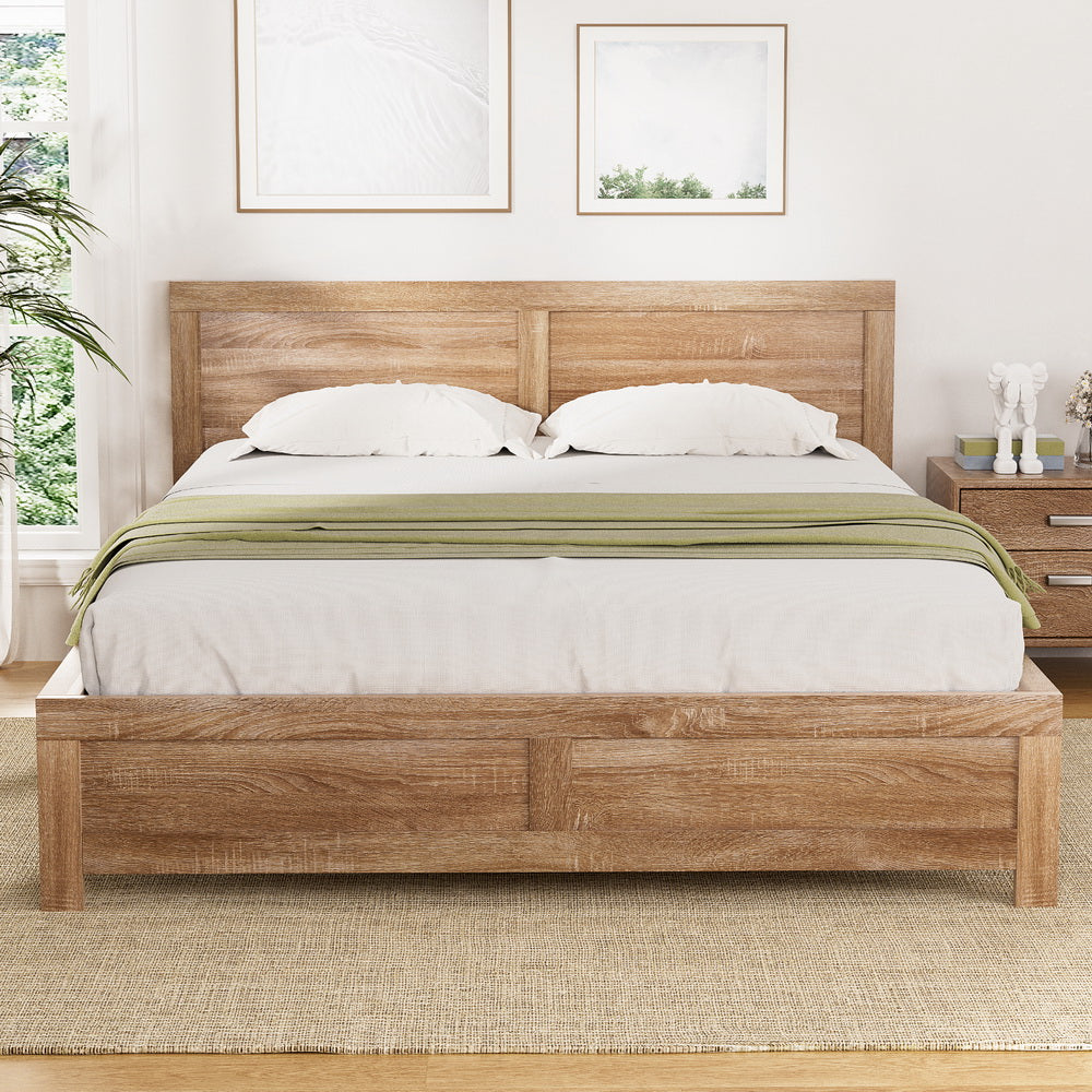 Oatmeal Queen Bed Frame Wooden Acacia
