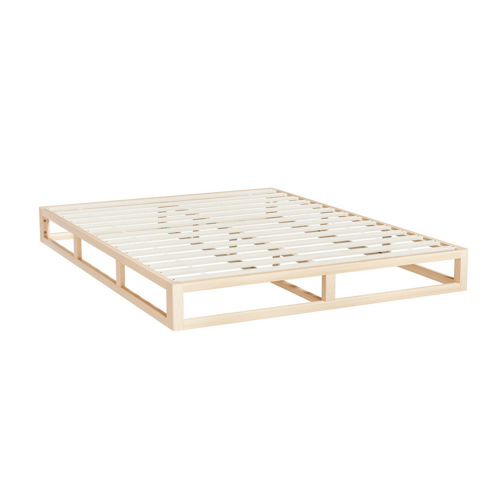 KALAM Queen Bed Frame Wooden Base Pine