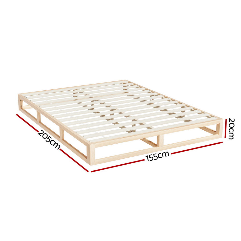 KALAM Queen Bed Frame Wooden Base Pine