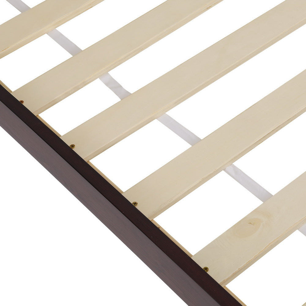 Vise Double Bed Frame Wooden Base Timber Walnut
