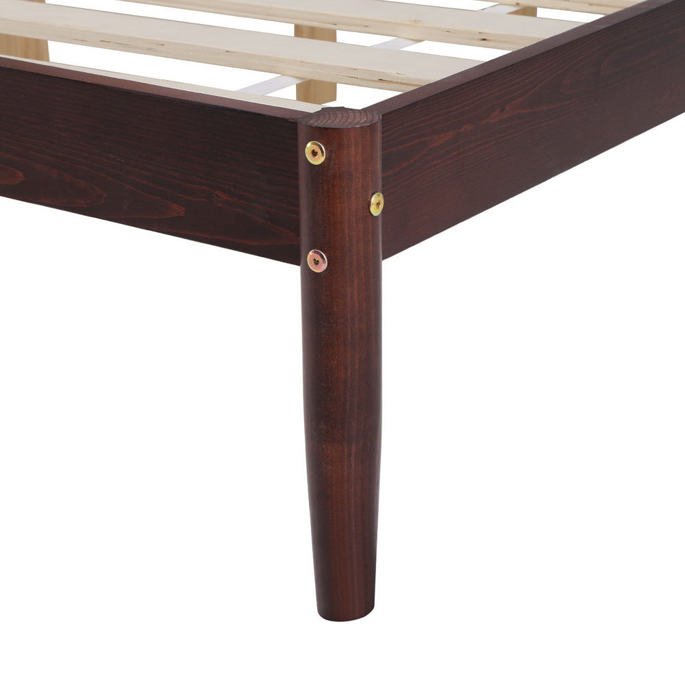 VISE King Bed Frame Wooden Base Timber Walnut