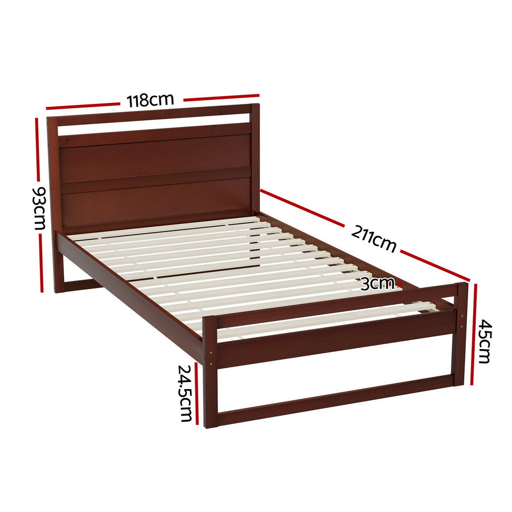 Witton King Single Bed Frame Wooden Walnut