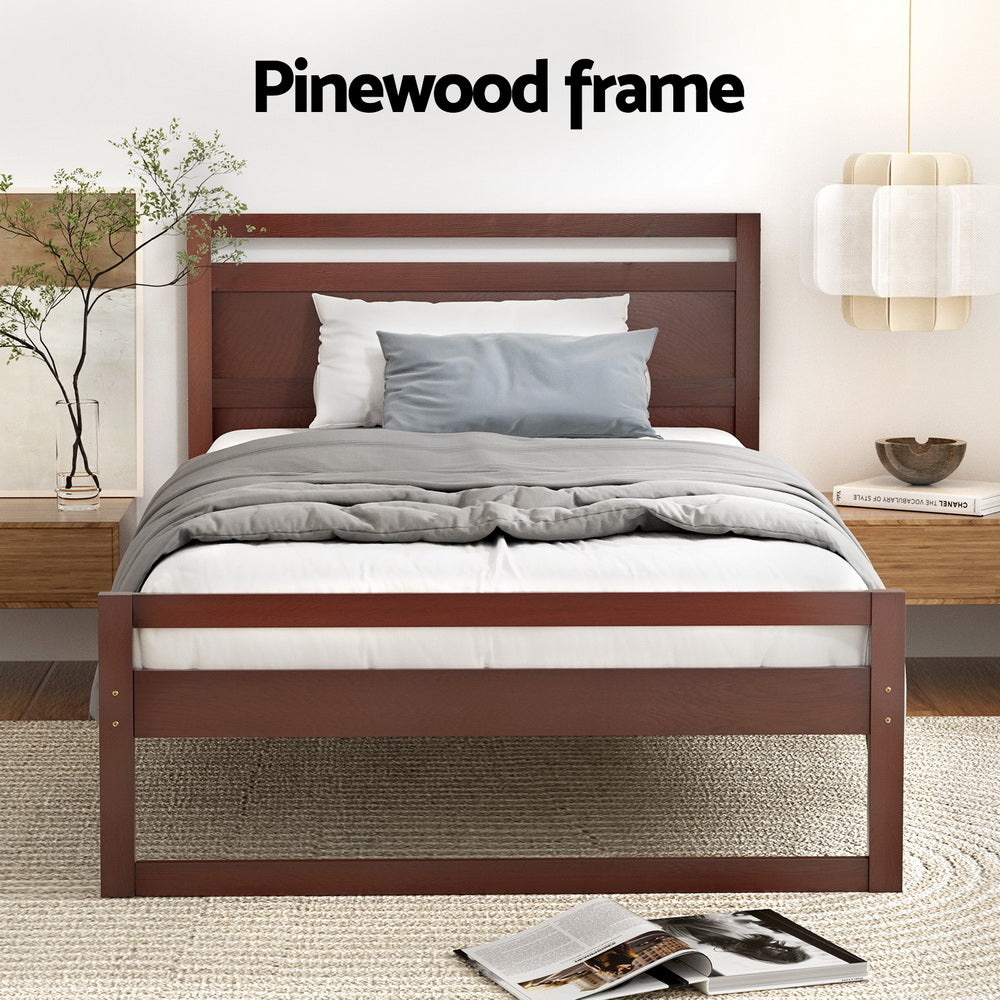Witton King Single Bed Frame Wooden Walnut