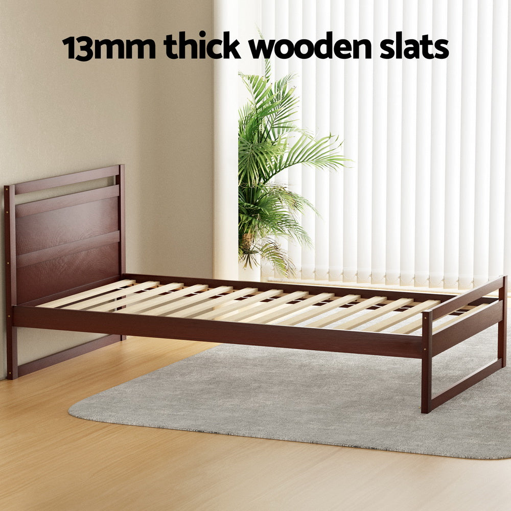 Witton King Single Bed Frame Wooden Walnut